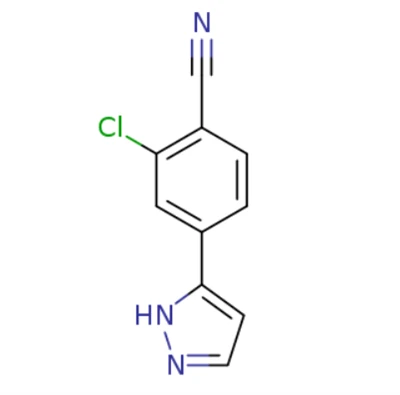 2-כלורו -4- (1H-pyrazol-3-yl) בנזוניטריל (CAS: 1297537-37-1)