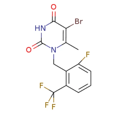 5-Bromo-1- (2-fluoro-6-trifluoromethyl-benzyl) -6-מתיל-1-H-pyrimidine-2,4-dione (CAS: 830346-48-0)